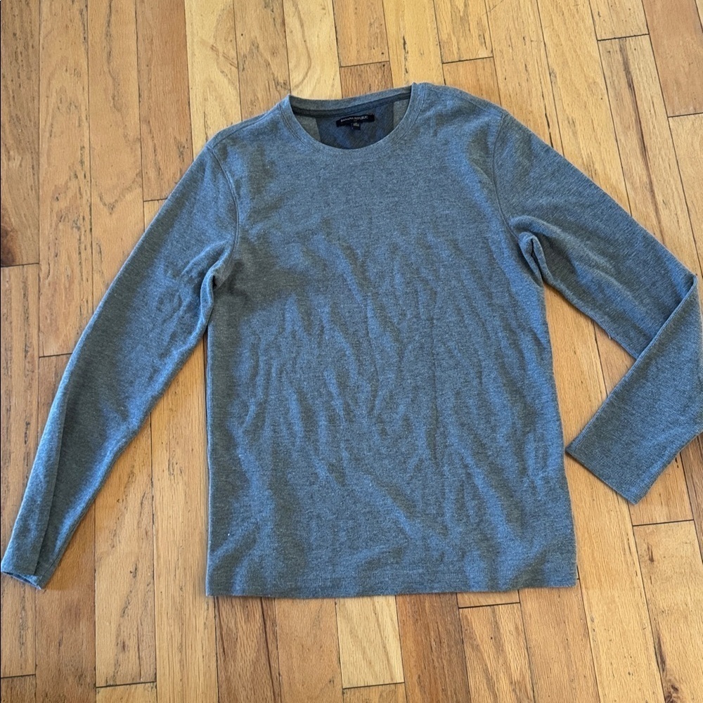 BANANA REPUBLIC | Gray Waffle Knit LONG SLEEVE SHIRT | size M